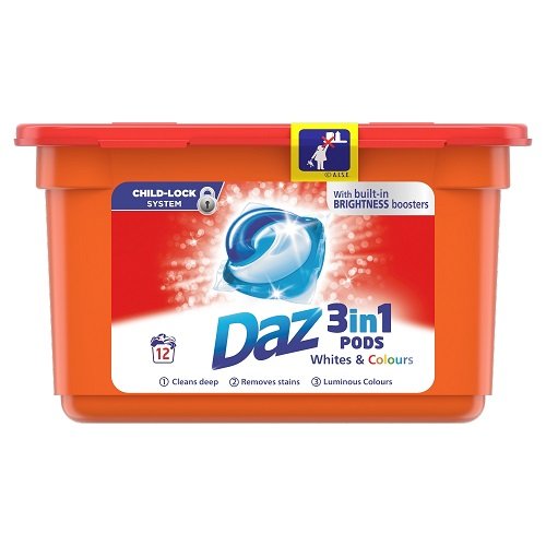 Daz All in 1 Pods Was Liq Caps for Whites&Colour 12Wash D