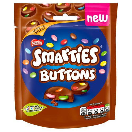 Smarties Buttons Pouch 90g Milk