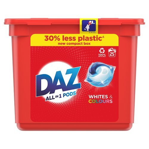 Daz All in 1 Pods wash Liq Caps for Whites & Col 25wash
