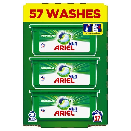 Ariel Original All in 1 Pods Washing Liq Caps 57 Wash D